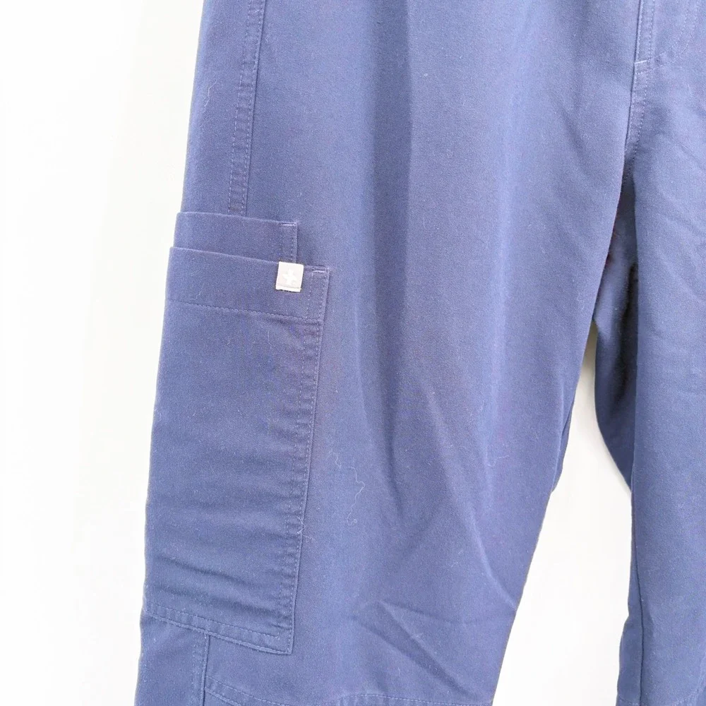 FIGS Mens Navy Axim Straight Leg Technical Cargo Nursing Medical Scrub Pants L
